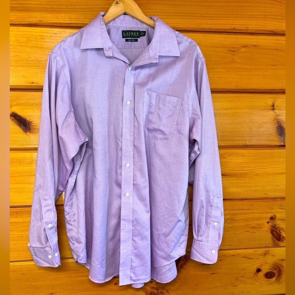 Polo Ralph Lauren Long Sleeve Non Iron Cotton Button Down Men Shirt 17 34/35